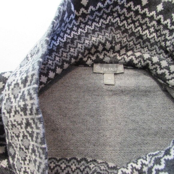 T by Talbots 100% Cotton Cowl Neck Pullover Sweater Lower Side Zip Size Medium - Picture 3 of 13